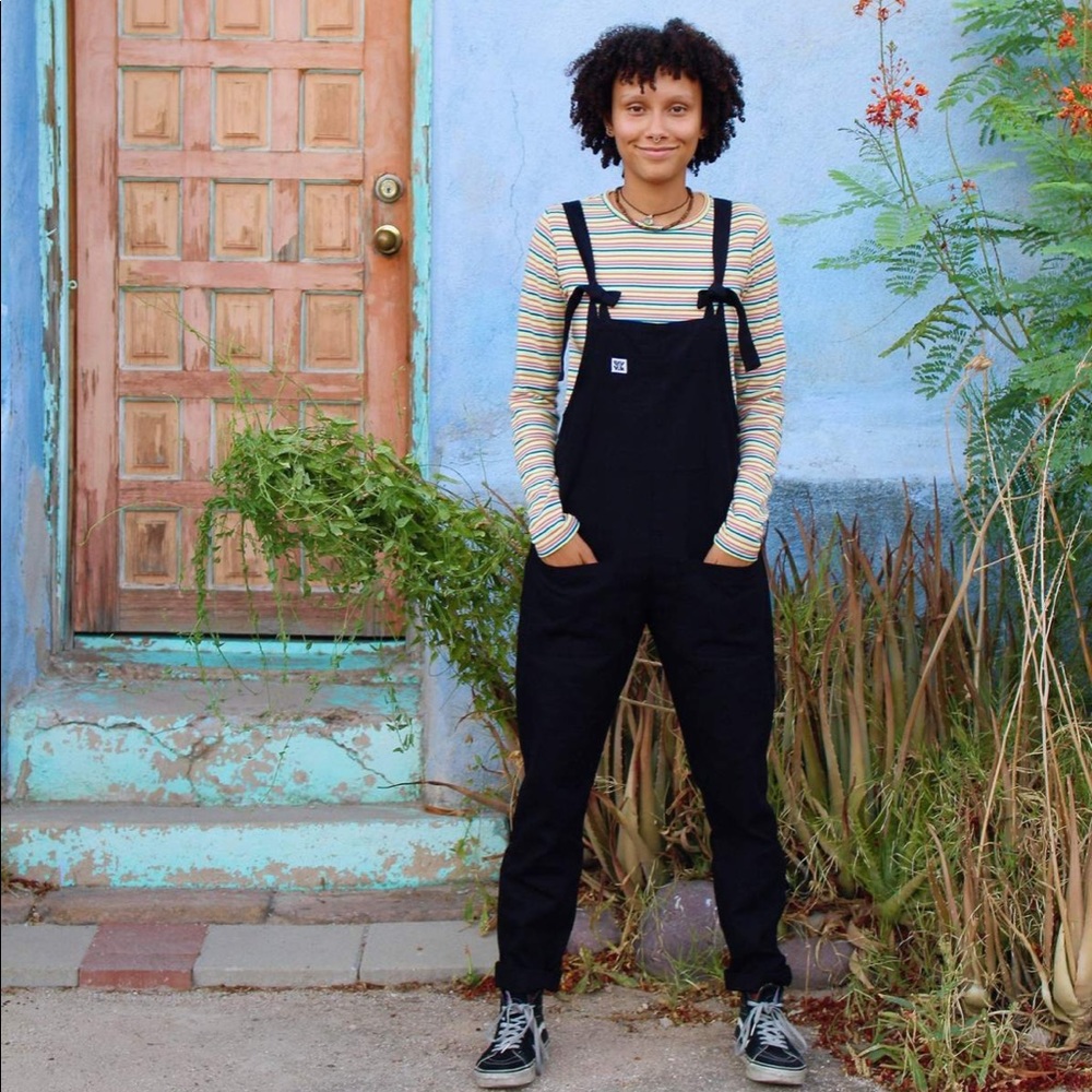 Lucy and Yak Overalls Dungarees Black Umi